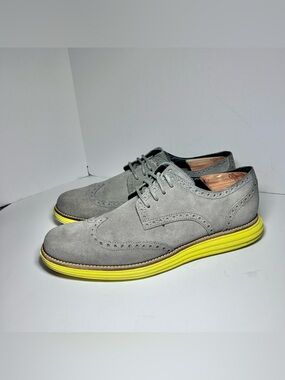 Cole Haan Lunagrand Gray Suede Wingtip Brogues Volt Soles Men’s 10